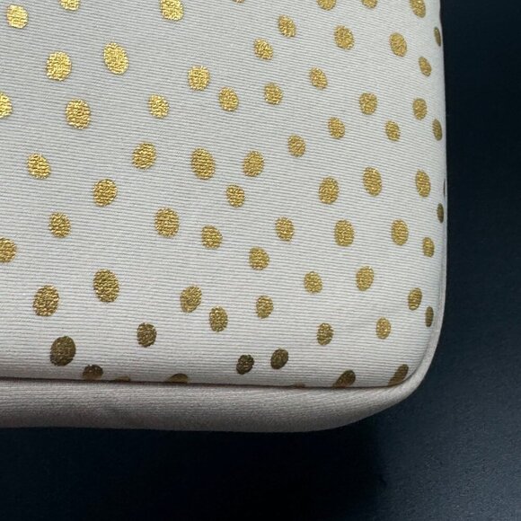 Dabney Lee fabric sleeve for laptops or Ultrabooks 14” white gold polka dots vel - Picture 7 of 12